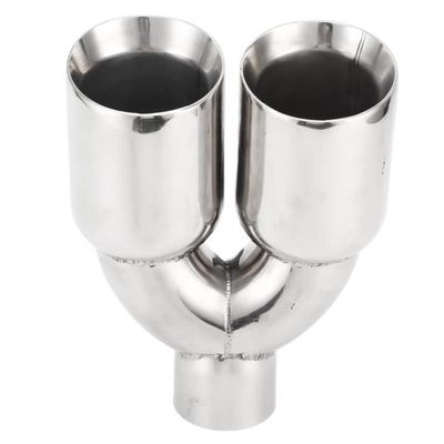 Tuyau Échappement Acier Inoxydable - Double Sortie, 63-76-220 Mm, Pour Amélioration Voiture