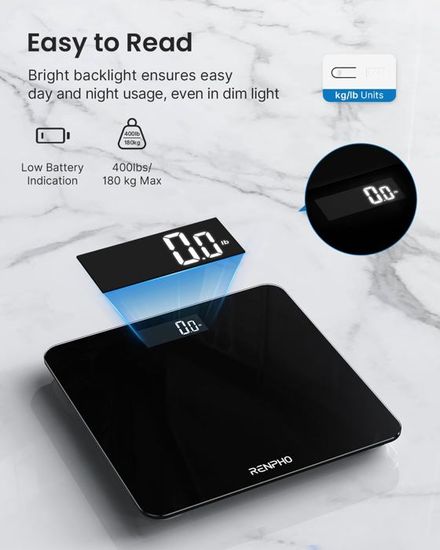 Pèse-personne Numérique Wenko – Jusqu'à 150 Kg – Écran LCD – Noir – Fabriqué En Allemagne