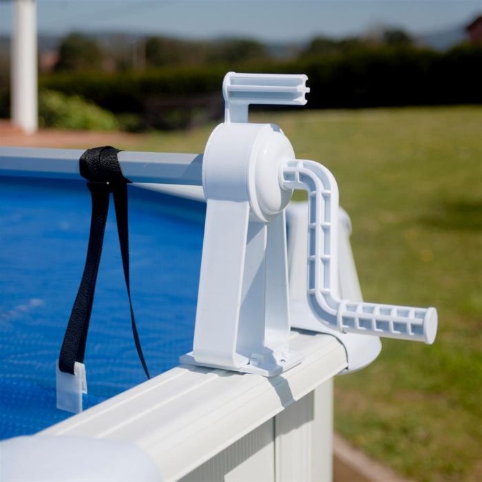 Enrouleur De Bâche Piscine YRHome - Système Mobile Avec Bandes - Longueur Réglable 1,05-6,15m