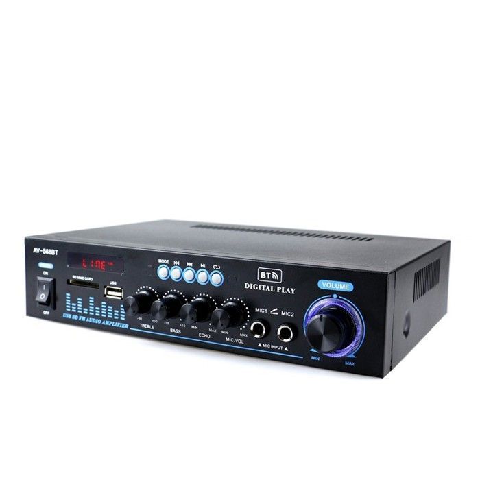 Amplificateur HiFi 600 W Bluetooth 5 canaux stéréo numérique Mini amplificateur de puissance Bluetooth 4.2 Audio stéréo USB avec télécommande