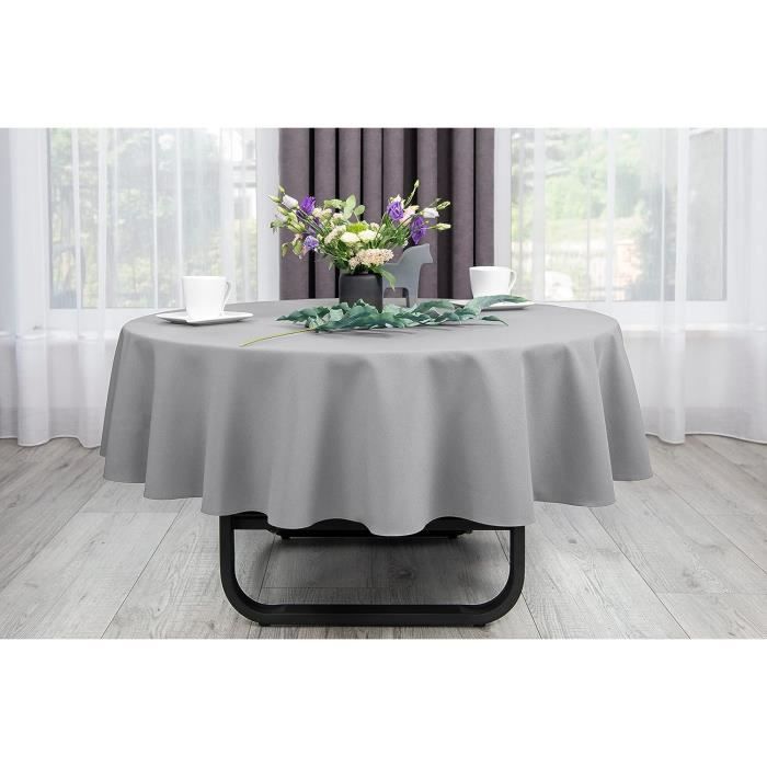 Nappe De Table-Décoration De Table-Gris-Ovale-140 X 180 Cm[x11409