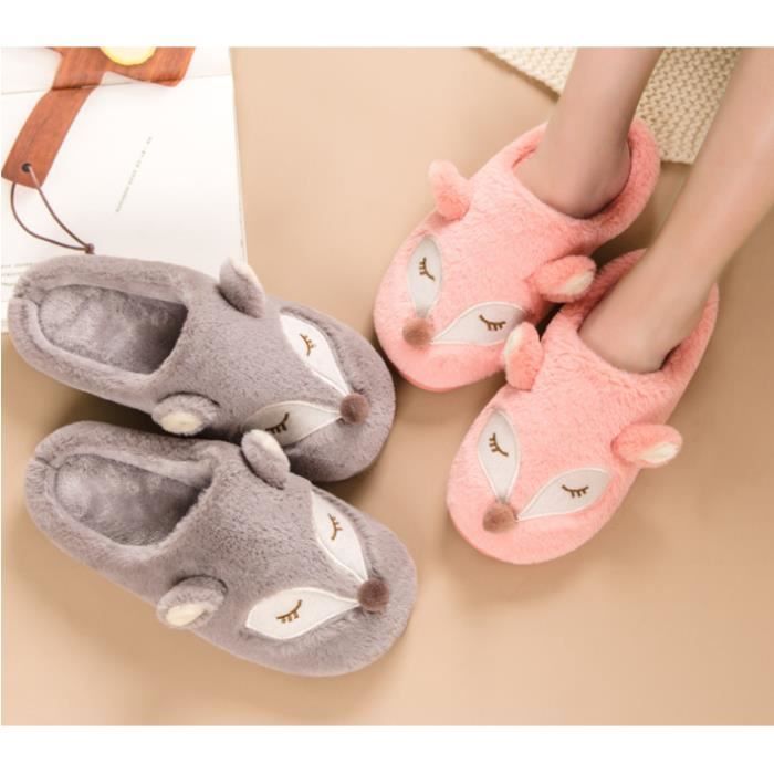 Chaussures Pantoufle Animaux Femme Chaussons En Peluche,Femmes