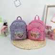 Bébé filles sacs à dos maternelle sac d'école enfants décontracté Shopping Tour dessin animé Sequin princesse sacs de rangement-3