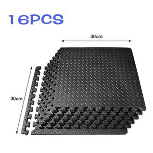 Dalle Caoutchouc Sol Garage BodenMax Tapis De Fitness 48 Pièces Noir | Dalles Emboîtables EVA 60x60x1cm Avec Bordures | Sol Antidérapant Pour Gym Et Maison Sol Salle De Sport