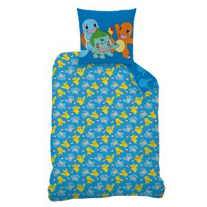 Housse De Couette Pikachu 140x200 Cm + Taie - Coton 100% - Officiel Pokémon