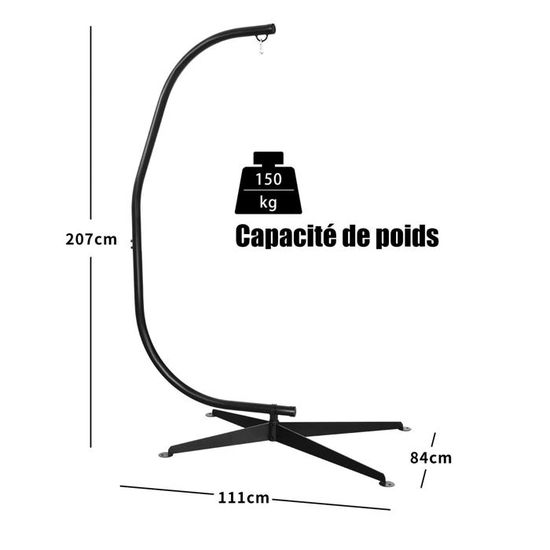 Support Pour Fauteuil Suspendu - Structure Métal - Charge 150 Kg - Hauteur 207 Cm - Intérieur/Extérieur