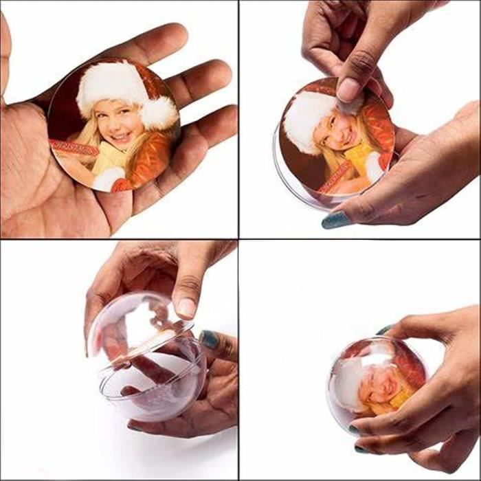 Boules Noël Transparentes Operitacx - Boules De Noël Transparentes 250ml - Lot De 10 - Décoration Sapin Personnalisable Boule De Noel Transparente A Remplir 10 Cm