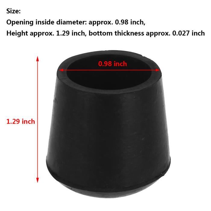 SHINING HOUSECapuchons De Chaise Noirs 16mm 32 Pièces Capuchons De