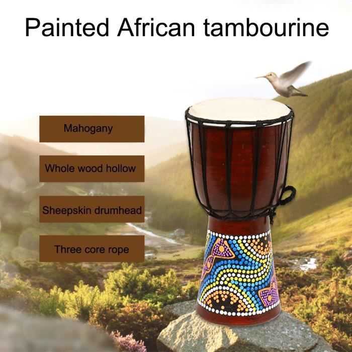 Dioche Djembe Enfant Durable Africain Peint à la Main - Cdiscount