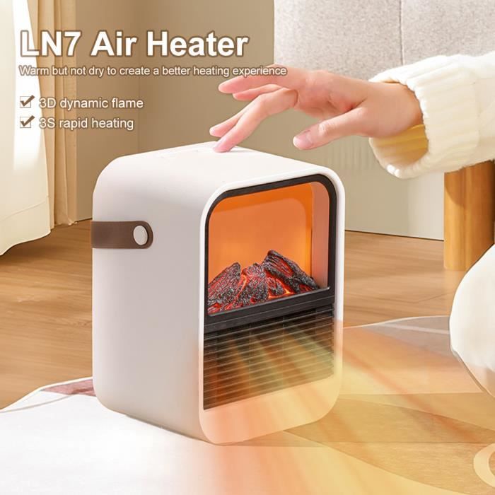 Acheter Chauffage électrique Portable pour chambre, Mini ventilateurs de  chauffage à flamme 3D, télécommande, chauffage mural