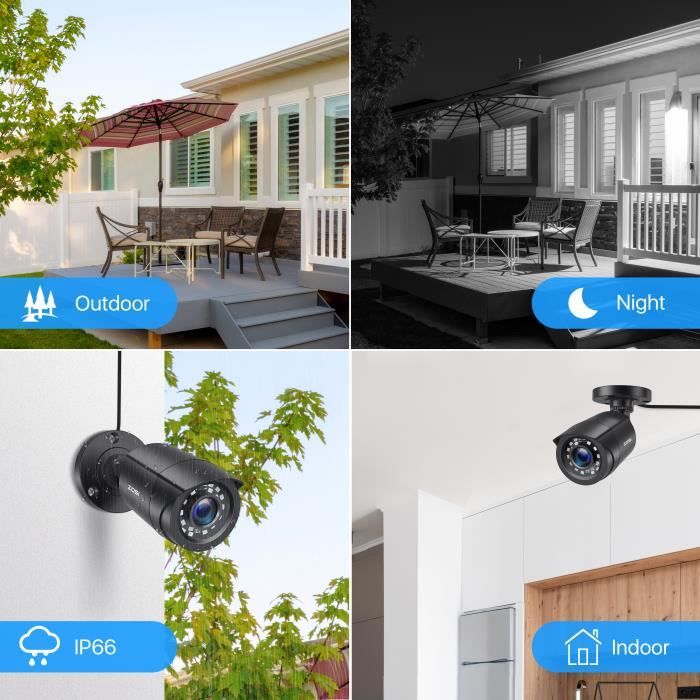 Systèmes de Caméra de sécurité compatible avec ZOSI 4pcs/lot 1080p HD- – LBD66