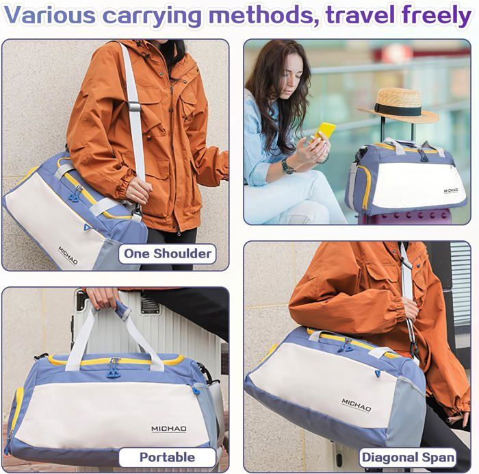 Sac De Sport, 35L Sac De Voyage Femme Sac Voyage avec Compartiment