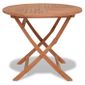 Table A Diner D Exterieur Pliable Teck Massif Ronde 85 X 76 Cm