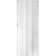 Porte accordeon pliante PVC salle de bain extensible coulissante largeur 80 cm blanc-0
