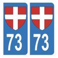 Autocollant Stickers Plaque d'immatriculation Auto Voiture 73 Croix de Savoie-0