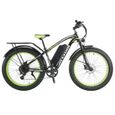 26" vélo électrique homme, fat bike électrique, VTT electrique montagne adulte, tout terrain mountain ebike, 80Nm MTB, TOP012 Vert-0