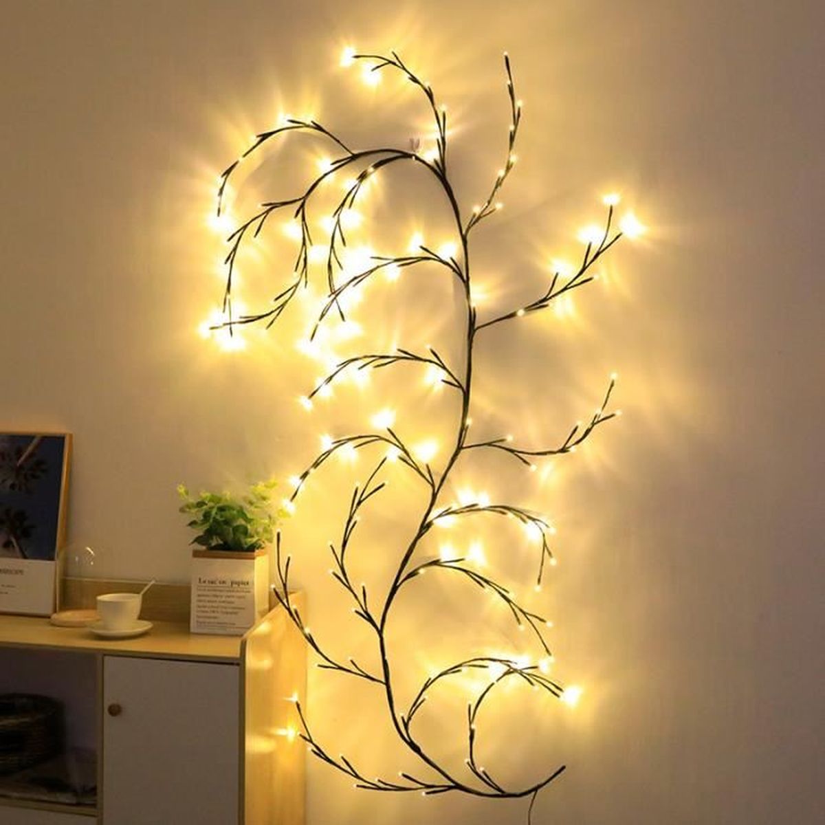 Arbre Lumineux LED, Decoration Murale interieur Lumières de Vigne D