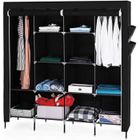ALIGHTUP Armoire Penderie en Tissu à 12 Compartiments 169.5*44*181.5cm avec 4 de pieds hauts Noir