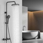 HOMELODY Colonne de Douche Thermostatique 40°C Ensemble de Douche Noir Douchette 3 Jets Kit de Douche Hauteur Réglable Mitigeur en Laiton