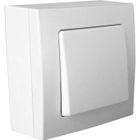 Interrupteur ZENITECH Poussoir saillie borne auto Bel'Vue - Blanc
