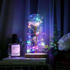 ZHIKE Lumière décorative - Rose Eternelle - 22 cm - LED 20 lumières - Multicolore - Verre et Bois