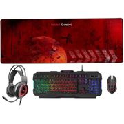 Pack Gaming Mars Gaming MCP-RGB3 - Clavier + Souris + Casque + Tapis XXL - RGB - Rose - AZERTY