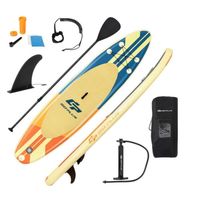 Planche de surf gonflable GYMAX avec siège et pagaie rétractable - Charge 120KG - Orange
