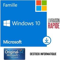 Windows 10 Home / Famille 32/64 bits - Livraison rapide 7/7j