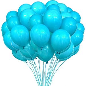 Pack 6 ballons métallisés modèle Joyeux Anniversaire bleu turquoise - ID'KDO
