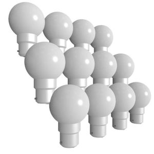 AMPOULE - LED Lot de 12 ampoules blanches B22 Incassables - Guirlande - LED - 1W - 15W - 50000 heures