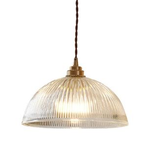 LUSTRE ET SUSPENSION Luminaire Suspension en Verre Vintage Industrielle avec Base E27 en Laiton Cuivre Lustre Loft Lampe suspendue au plafond (25cm)