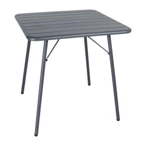 TABLE DE JARDIN  Table de jardin carrée pliante en acier Bolero 70cm grise