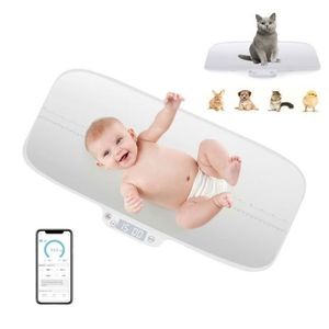 Pèse-bébé Électronique Précis 20 Kg - Balance Bébé Avec Écran LCD, Serviette Douce Et Règle Incluse - Rose Adorable