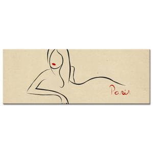 TABLEAU - TOILE Tableau Déco Silhouette Femme Parisienne - Vintage