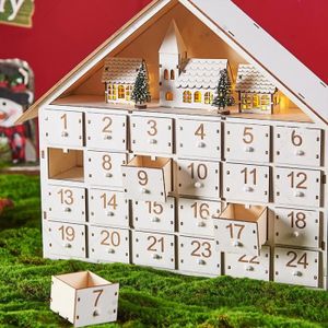 BRUBAKER - Calendrier de l'Avent - 24 Tiroirs à remplir - Livre à Poser -  Décoration de Noël en Bois - 21 x 9 x 30 cm - Rouge : : Cuisine et  Maison