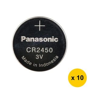 PILES Panasonic Lot de 10 Bouton Cell Power CR2450 Lithium 3V  