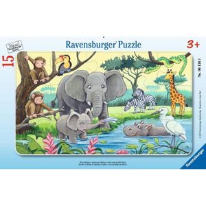 PUZZLE Puzzle cadre 15 p - Animaux d'Afrique - Ravensburg