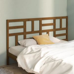 TÊTE DE LIT Tête de lit en bois massif de pin - ZERONE - Marron miel - 206x4x104 cm