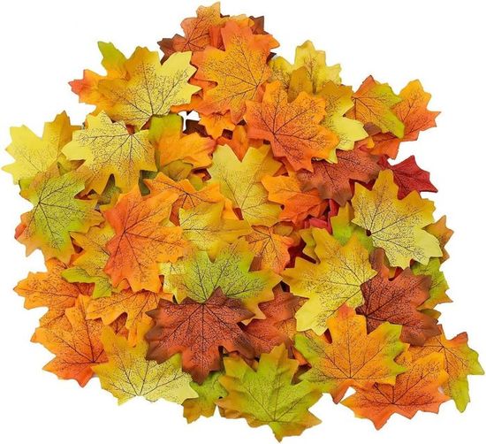 200 Feuilles D’érable Artificielles Automne – Décoration Halloween, Mariage, Photos, Tons Chauds
