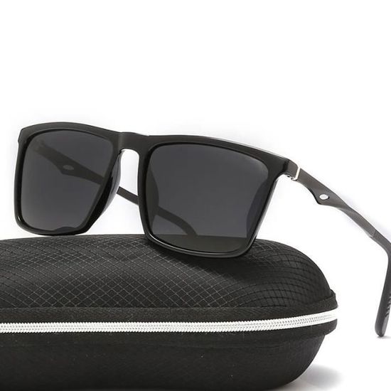 Lunettes De Soleil Homme Demi-jante Rectangulaire - Verres Polarisés UV400, Monture Métal Multicolore