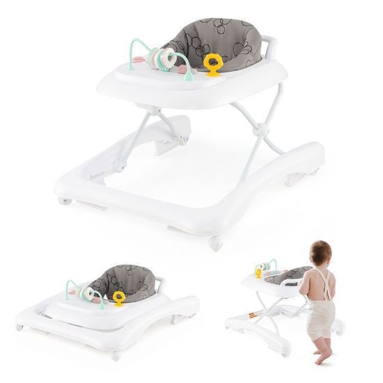 OHMG Trotteur Bébé Pliable Avec Station De Jeu Électronique - Hauteur Réglable 6 Mois+