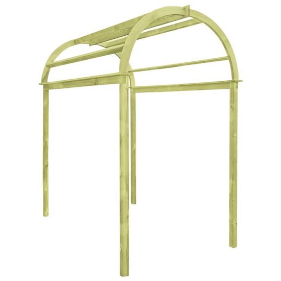 Arche De Jardin En Bois De Pin Imprégné Vert - 130x58x215cm - Treillis Pour Plantes Grimpantes - Facile à Assembler
