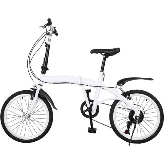 Vélo Pliant Adulte 20 Pouces 6 Vitesses - Blanc, City Bike, Neuf à Monter