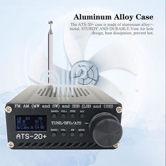 Récepteur Radio Bande Complète FM SW MW LW SSB - Coque Transparente W22 - Batterie 2500mAh