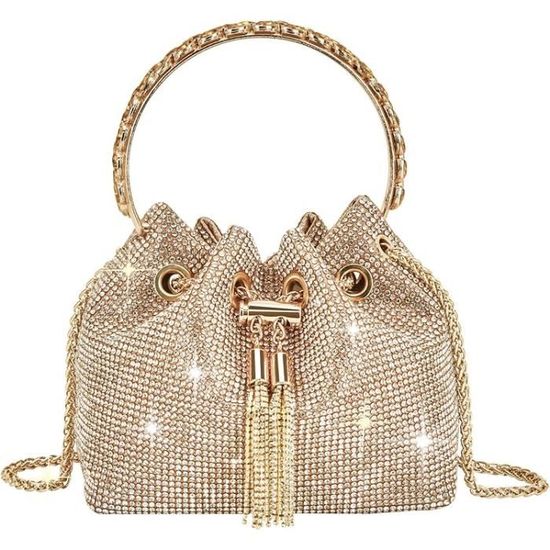 Pochette En Paille Tressée EVEOUT - Avec Chaîne Amovible - 20x12.5x4 Cm - Parfaite Pour L'Été, La Plage, Les Mariages