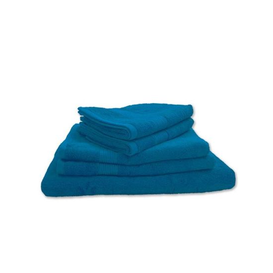 Lot de 5 Serviettes Eponge 600 g-m² 100 % coton - Couleur serviette - Bleu Canard