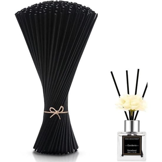 50 Bâtons Diffuseur Huiles Essentielles FuzlPnag - Noir - Pour Parfum D'Ambiance Maison