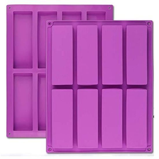 2 Moules Silicone Barres Céréales 8 Cavités - Rectangulaires, Antiadhésifs, Avec Séparateurs D'Œufs