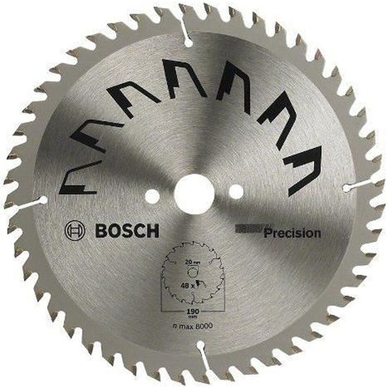 Bosch 2609256867 Précision Lame de scie circulaire 48 dents carbure Coupe nette Diamètre 190 mm alésage/alésage avec bague de réd…