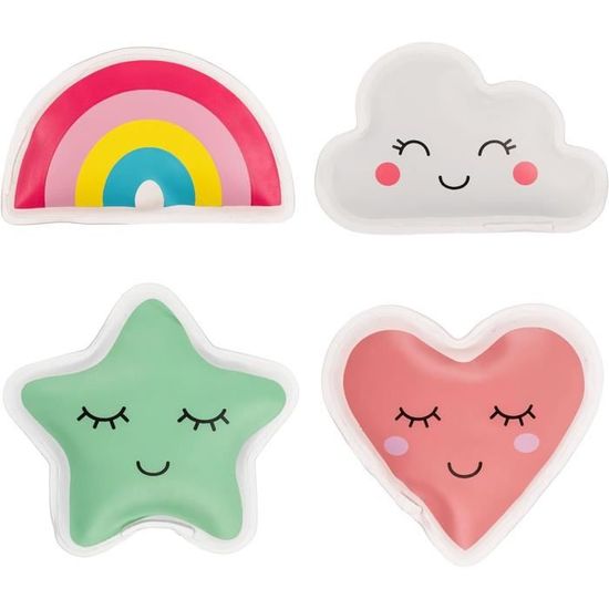 Lot De 4 Chauffe-mains Réutilisables - Animaux Mignons - Activation Par Pliage - Température 50-55°C - Réutilisables à L'infini